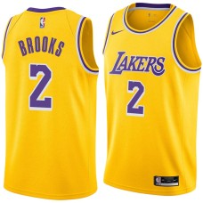 Los Angeles Lakers #2 MarShon Brooks Jersey -Gold