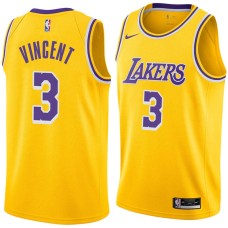 Los Angeles Lakers #3 Jay Vincent Jersey -Gold