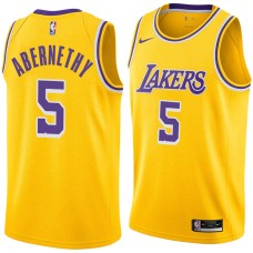 Los Angeles Lakers #5 Tom Abernethy Jersey -Gold