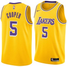 Los Angeles Lakers #5 Duane Cooper Jersey -Gold