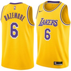 Los Angeles Lakers #6 Kent Bazemore Jersey -Gold