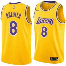 Los Angeles Lakers #8 Jim Brewer Jersey -Gold