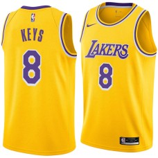 Los Angeles Lakers #8 Randolph Keys Jersey -Gold