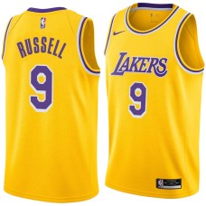 Los Angeles Lakers #9 Bryon Russell Jersey -Gold