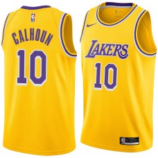 Los Angeles Lakers #10 Corky Calhoun Jersey -Gold