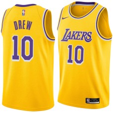 Los Angeles Lakers #10 Larry Drew Jersey -Gold