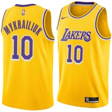 Los Angeles Lakers #10 Svi Mykhailiuk Jersey -Gold