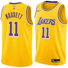 Los Angeles Lakers #11 Billy Hassett Jersey -Gold