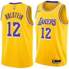 Los Angeles Lakers #12 Jim Holstein Jersey -Gold