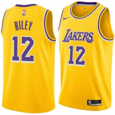 Los Angeles Lakers #12 Pat Riley Jersey -Gold