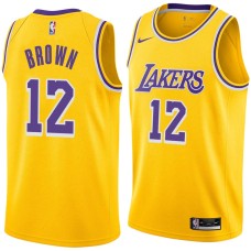 Los Angeles Lakers #12 Shannon Brown Jersey -Gold