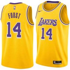 Los Angeles Lakers #14 Larry Foust Jersey -Gold