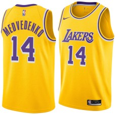 Los Angeles Lakers #14 Stanislav Medvedenko Jersey -Gold