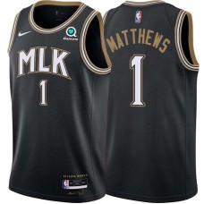 Atlanta Hawks #1 Wes Matthews Jersey -Black 2020-21 City