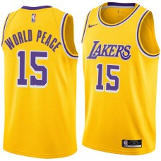 Los Angeles Lakers #15 Metta World Peace Jersey -Gold