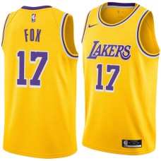 Los Angeles Lakers #17 Rick Fox Jersey -Gold