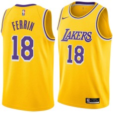 Los Angeles Lakers #18 Arnie Ferrin Jersey -Gold