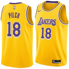 Los Angeles Lakers #18 John Pilch Jersey -Gold