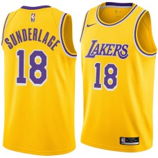 Los Angeles Lakers #18 Don Sunderlage Jersey -Gold