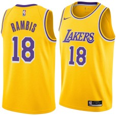 Los Angeles Lakers #18 Kurt Rambis Jersey -Gold