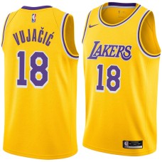 Los Angeles Lakers #18 Sasha Vujacic Jersey -Gold