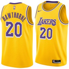 Los Angeles Lakers #20 Nate Hawthorne Jersey -Gold