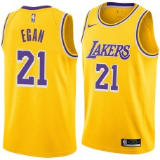 Los Angeles Lakers #21 Johnny Egan Jersey -Gold