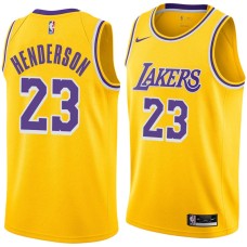 Los Angeles Lakers #23 Jerome Henderson Jersey -Gold