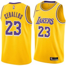 Los Angeles Lakers #23 Cedric Ceballos Jersey -Gold