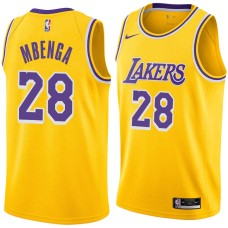 Los Angeles Lakers #28 DJ Mbenga Jersey -Gold