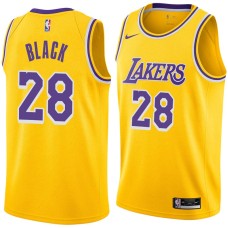 Los Angeles Lakers #28 Tarik Black Jersey -Gold