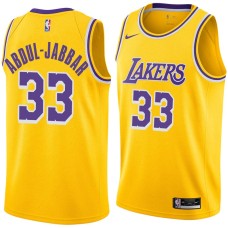 Los Angeles Lakers #33 Kareem Abdul-Jabbar Jersey -Gold