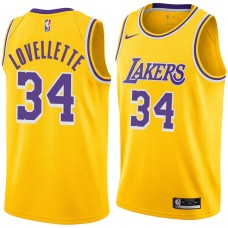 Los Angeles Lakers #34 Clyde Lovellette Jersey -Gold