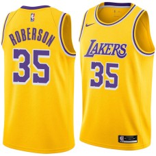 Los Angeles Lakers #35 Rick Roberson Jersey -Gold