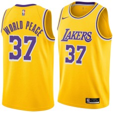 Los Angeles Lakers #37 Metta World Peace Jersey -Gold