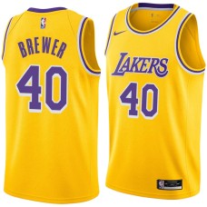 Los Angeles Lakers #40 Jim Brewer Jersey -Gold