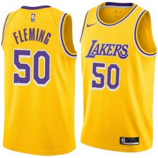 Los Angeles Lakers #50 Ed Fleming Jersey -Gold