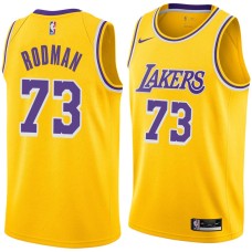 Los Angeles Lakers #73 Dennis Rodman Jersey -Gold