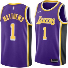 Los Angeles Lakers #1 Wes Matthews Jersey -Purple