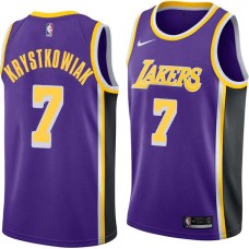 Los Angeles Lakers #7 Larry Krystkowiak Jersey -Purple