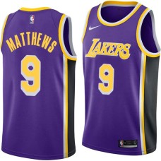 Los Angeles Lakers #9 Wesley Matthews Jersey -Purple