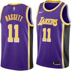 Los Angeles Lakers #11 Billy Hassett Jersey -Purple