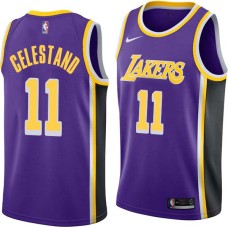 Los Angeles Lakers #11 John Celestand Jersey -Purple