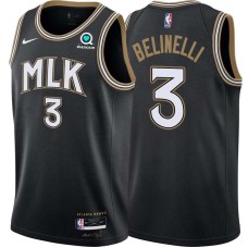 Atlanta Hawks #3 Marco Belinelli Jersey -Black 2020-21 City