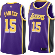 Los Angeles Lakers #15 Don Carlson Jersey -Purple