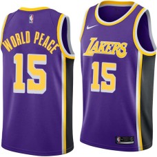 Los Angeles Lakers #15 Metta World Peace Jersey -Purple