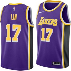 Los Angeles Lakers #17 Jeremy Lin Jersey -Purple