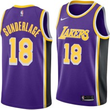 Los Angeles Lakers #18 Don Sunderlage Jersey -Purple