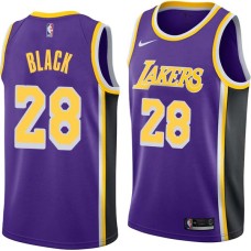 Los Angeles Lakers #28 Tarik Black Jersey -Purple