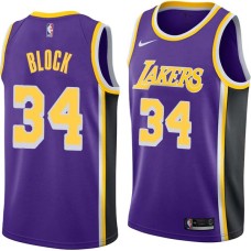 Los Angeles Lakers #34 John Block Jersey -Purple